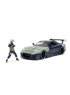 1:24 MAZDA RX-7 W/KAKASHI FIGURE BLUE HOLLYWOOD RIDES 1995