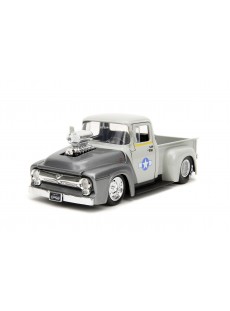 1:24 FORD F100 PICK-UP W/ GUILE FIGURE GREY HOLLYWOOD RIDES 1956