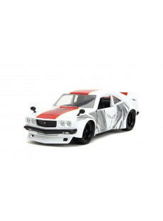 1:24 MAZDA RX-3 W/ONE PUNCH MAN FIGURE BI-COLOR HOLLYWOOD RIDES