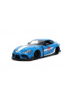 1:24 TOYOTA SUPRA W/MAX STERLING FIGURE GLOSSY BLUE HOLLYWOOD RIDES