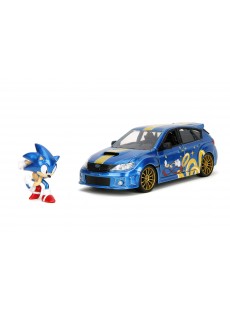 1:24 SUBARU IMPREZA WRX STI W/SONIC FIGURE BLUE HOLLYWOOD RIDES 2012