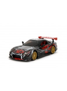 1:24 MAZDA RX-7 W/LAB MONKEYS FIGURE GLOSSY BLACK HOLLYWOOD RIDES