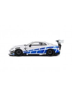 1:18 NISSAN GT-R (R35) W/ LIBERTY WALK BODY KIT 2.0 WHITE AND BLUE ST