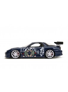 1:24 MAZDA RX-7 W/KAKASHI FIGURE GLOSSY BLUE HOLLYWOOD RIDES 1993