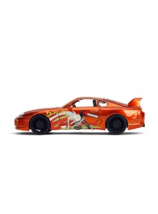 1:24 TOYOTA SUPRA W/CHAINSAW MAN FIGURE ORANGE HOLLYWOOD RIDES 1995