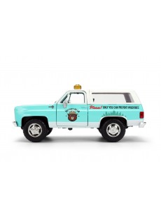 1:24 CHEVROLET BLAZER W/SMOKEY BEAR FIGURE GLOSSY BLUE HOLLYWOOD RIDE