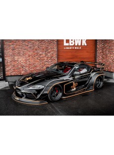 1:18 TOYOTA GR SUPRA LIBERTY WALK BODY KIT BLACK AND GOLD TRIBUTE 202