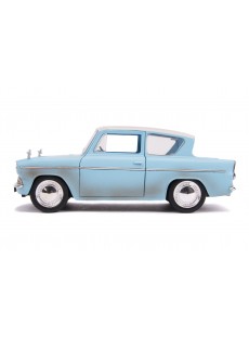 1:24 FORD ANGLIA W/HARRY POTTER FIGURE BLUE HOLLYWOOD RIDES 1959